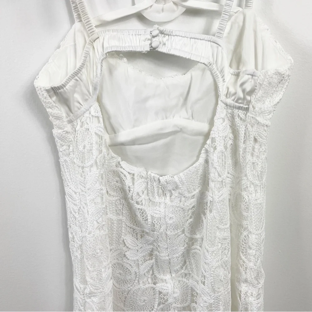 For Love And Lemons Harriet Lace Mini Dress NWT Crisp White - Picture 8 of 9